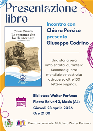 Presentazione del libro di Chiara Persico "La speranza che ho di ritornare"